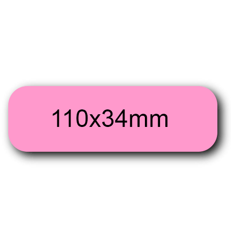 wereinaristea EtichetteAutoadesive 110x34mm(34x110) Carta ROSA, adesivo permanente, su foglietti da cm 15,2x12,5. 4 etichette per foglietto.