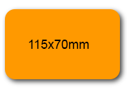 wereinaristea EtichetteAutoadesive 115x70mm(70x115) Carta ARANCIONE, adesivo permanente, su foglietti da cm 15,2x12,5. 2 etichette per foglietto.