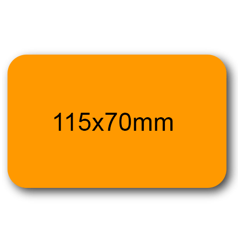 wereinaristea EtichetteAutoadesive 115x70mm(70x115) Carta ARANCIONE, adesivo permanente, su foglietti da cm 15,2x12,5. 2 etichette per foglietto.