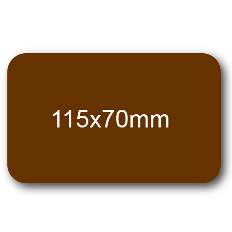 wereinaristea EtichetteAutoadesive 115x70mm(70x115) Carta MARRONE, adesivo permanente, su foglietti da cm 15,2x12,5. 2 etichette per foglietto.