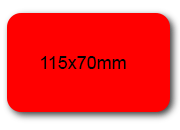 wereinaristea EtichetteAutoadesive 115x70mm(70x115) Carta ROSSO, adesivo permanente, su foglietti da cm 15,2x12,5. 2 etichette per foglietto.