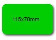 wereinaristea EtichetteAutoadesive 115x70mm(70x115) Carta VERDE, adesivo permanente, su foglietti da cm 15,2x12,5. 2 etichette per foglietto.