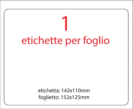wereinaristea EtichetteAutoadesive 142x110mm(110x142) Carta BIANCO, adesivo RIMOVIBILE, su foglietti da cm 15,2x12,5. 1 etichette per foglietto.