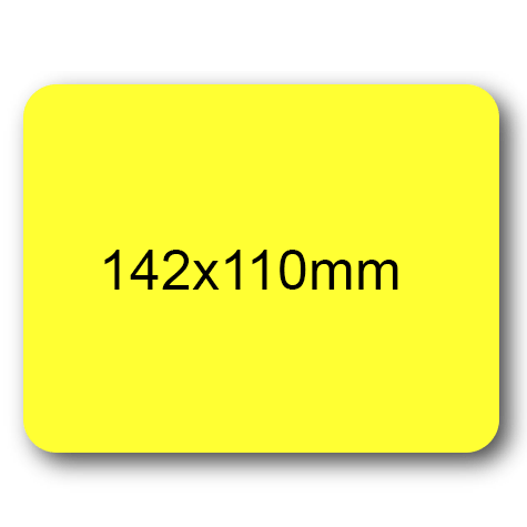 wereinaristea EtichetteAutoadesive 142x110mm(110x142) Carta GIALLO, adesivo permanente, su foglietti da cm 15,2x12,5. 1 etichette per foglietto.