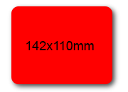 wereinaristea EtichetteAutoadesive 142x110mm(110x142) Carta ROSSO, adesivo permanente, su foglietti da cm 15,2x12,5. 1 etichette per foglietto sog10054ro