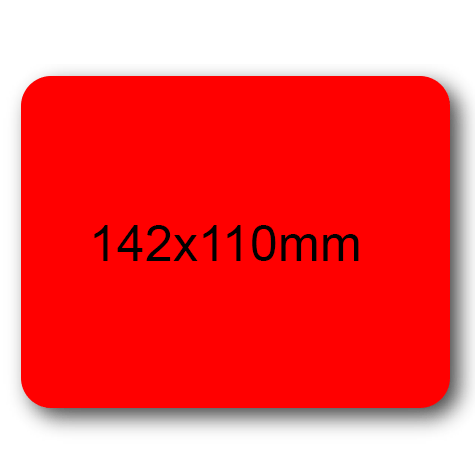 wereinaristea EtichetteAutoadesive 142x110mm(110x142) Carta ROSSO, adesivo permanente, su foglietti da cm 15,2x12,5. 1 etichette per foglietto.