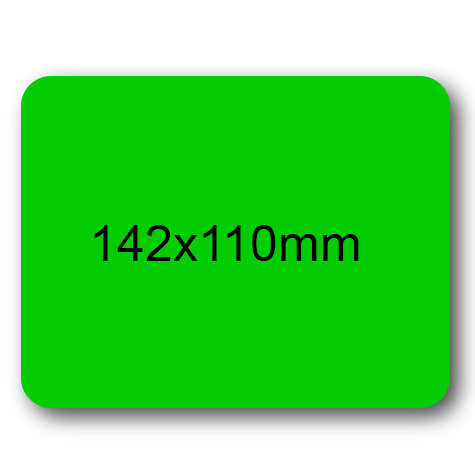 wereinaristea EtichetteAutoadesive 142x110mm(110x142) Carta VERDE, adesivo permanente, su foglietti da cm 15,2x12,5. 1 etichette per foglietto.