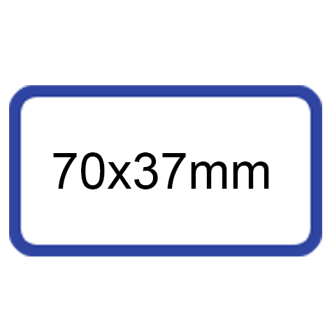 wereinaristea EtichetteAutoadesive 70x37mm(37x70) Carta BIANCO bordato BLU, adesivo RIMOVIBILE, su foglietti da cm 15,2x12,5. 6 etichette per foglietto.