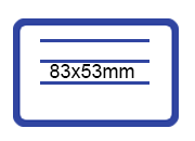 wereinaristea EtichetteAutoadesive 83x53mm(53x83) Carta BIANCO bordato BLU, con righe, adesivo permanente, su foglietti da cm 15,2x12,5. 3 etichette per foglietto.