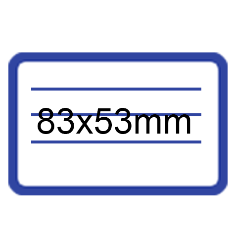 wereinaristea EtichetteAutoadesive 83x53mm(53x83) Carta BIANCO bordato BLU, con righe, adesivo permanente, su foglietti da cm 15,2x12,5. 3 etichette per foglietto.