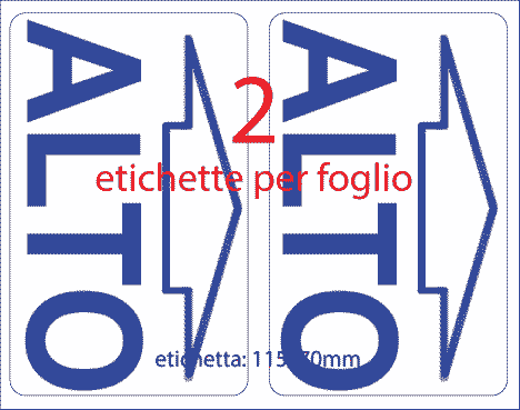 wereinaristea EtichetteAutoadesive 70x115mm(115x70) Carta ALTO, adesivo permanente, su foglietti da cm 15,2x12,5. 2 etichette per foglietto.