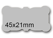 wereinaristea EtichetteAutoadesive POLIESTERECartaARGENTO, 45x21sagomate (21x45mm) ARGENTO, adesivo PERMANENTE, per ink-jet, su foglio A4 (210x297mm).