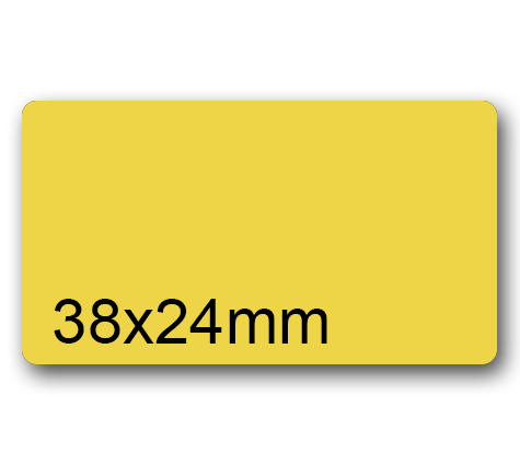 wereinaristea EtichetteAutoadesive COPRENTE, 38,1x21,2(21,2x38,1mm) CartaORO Adesivo Permanente, angoli arrotondati, per ink-jet, laser e fotocopiatrici, su foglio A4 (210x297mm).