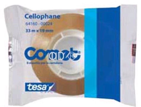 gbc Nastro adesivo COMET 37828 19mmx33metri, cellophane 64-160, taglio con le mani facilitato e senza sbavature. Resiste nel tempo, (1pz) .