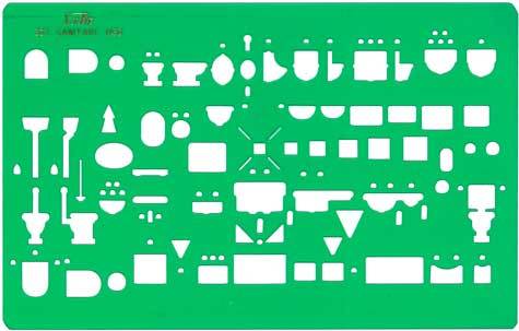 gbc Mascherina normografo per Rapidograph, Sanitari 1-50 2 mascherine cm 11,7 x 18,5.