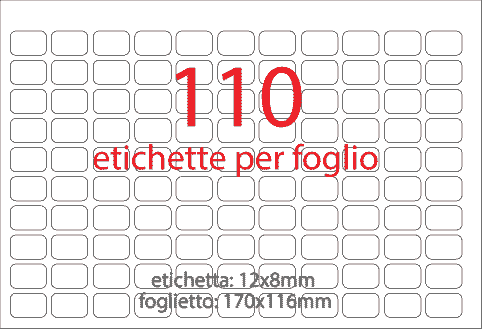 wereinaristea EtichetteAutoadesive, aREGISTRO, 12x8mm(8x12) CartaROSSA In 10 foglietti da 116x170mm, 60 etichette per foglio.