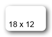 wereinaristea EtichetteAutoadesive, 18x12mm(12x18) CartaBIANCA Adesivo Permanente, angoli arrotondati, per ink-jet, laser e fotocopiatrici, su foglio A4 (210x297mm) bra2965