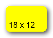 wereinaristea EtichetteAutoadesive, 18x12mm(12x18) CartaGIALLA Adesivo Permanente, angoli arrotondati, per ink-jet, laser e fotocopiatrici, su foglio A4 (210x297mm).