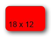 wereinaristea EtichetteAutoadesive, 18x12mm(12x18) CartaROSSA Adesivo Permanente, angoli arrotondati, per ink-jet, laser e fotocopiatrici, su foglio A4 (210x297mm).
