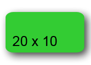 wereinaristea EtichetteAutoadesive rettangolari colorate,  VERDE, 20x10mm, (10x20mm), in rotolo da 3540 etichette.