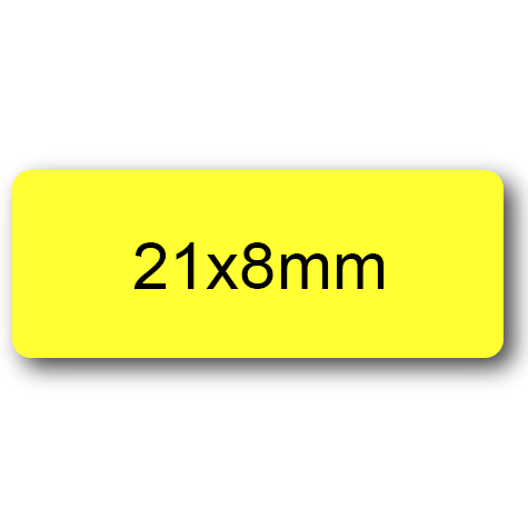 wereinaristea EtichetteAutoadesive aRegistro. 21x8mm(8x21) CartaGIALLA In foglietti da 116x170, 70 etichette per foglio, (10 fogli).
