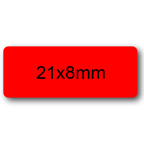 wereinaristea EtichetteAutoadesive aRegistro. 21x8mm(8x21) CartaROSSA In foglietti da 116x170, 70 etichette per foglio, (10 fogli).