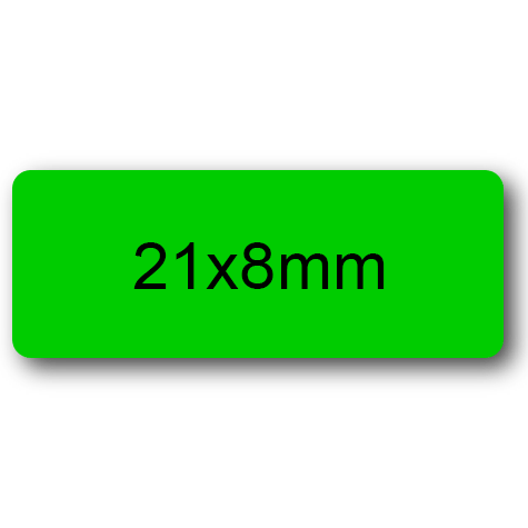 wereinaristea EtichetteAutoadesive aRegistro. 21x8mm(8x21) CartaVERDE In foglietti da 116x170, 70 etichette per foglio, (10 fogli).
