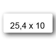 wereinaristea EtichetteAutoadesive, 25,4x10(10x25,4mm) CartaBIANCA Adesivo Permanente, angoli arrotondati, per ink-jet, laser e fotocopiatrici, su foglio A4 (210x297mm).