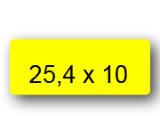 wereinaristea EtichetteAutoadesive, 25,4x10(10x25,4mm) CartaGIALLA GIALLO, adesivo Permanente, angoli arrotondati, per ink-jet, laser e fotocopiatrici, su foglio A4 (210x297mm).