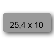 wereinaristea EtichetteAutoadesive, 25,4x10(10x25,4mm) CartaGRIGIA GRIGIO, adesivo Permanente, angoli arrotondati, per ink-jet, laser e fotocopiatrici, su foglio A4 (210x297mm) BRA2970gri
