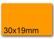 wereinaristea EtichetteAutoadesive aRegistro 30x19mm(19x30) CartaARANCIONE In foglietti da 116x170, 25 etichette per foglio, (10 fogli).