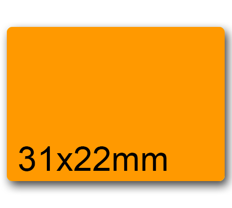 wereinaristea EtichetteAutoadesive, 31x22mm(22x31) CartaARANCIONE In foglietti da 116x170, 20 etichette per foglio, (10 fogli).