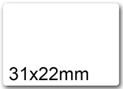 wereinaristea EtichetteAutoadesive, 31x22mm(22x31) CartaBIANCA In foglietti da 116x170, 20 etichette per foglio, (10 fogli).