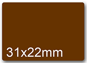 wereinaristea EtichetteAutoadesive, 31x22mm(22x31) CartaMARRONE In foglietti da 116x170, 20 etichette per foglio, (10 fogli).
