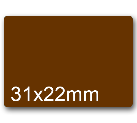 wereinaristea EtichetteAutoadesive, 31x22mm(22x31) CartaMARRONE In foglietti da 116x170, 20 etichette per foglio, (10 fogli).