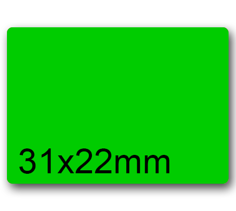 wereinaristea EtichetteAutoadesive, 31x22mm(22x31) CartaVERDE In foglietti da 116x170, 20 etichette per foglio, (10 fogli).