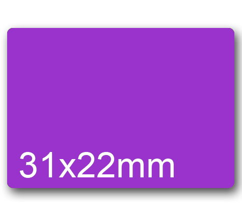 wereinaristea EtichetteAutoadesive, 31x22mm(22x31) CartaVIOLA In foglietti da 116x170, 20 etichette per foglio, (10 fogli).