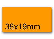 wereinaristea EtichetteAutoadesive aRegistro, 38x19mm(19x38) CartaARANCIONE ARANCIONE, in foglietti da 116x170, 20 etichette per foglio, (10 fogli).