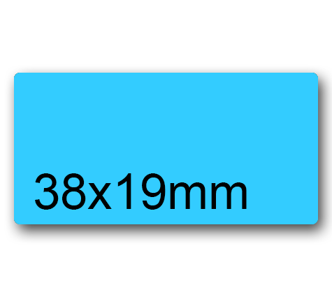 wereinaristea EtichetteAutoadesive aRegistro, 38x19mm(19x38) CartaAZZURRA AZZURRO, in foglietti da 116x170, 20 etichette per foglio, (10 fogli).