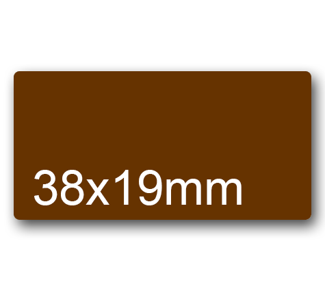wereinaristea EtichetteAutoadesive aRegistro, 38x19mm(19x38) CartaMARRONE MARRONE, in foglietti da 116x170, 20 etichette per foglio, (10 fogli).