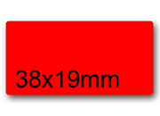 wereinaristea EtichetteAutoadesive aRegistro, 38x19mm(19x38) CartaROSSA ROSSO, in foglietti da 116x170, 20 etichette per foglio, (10 fogli).