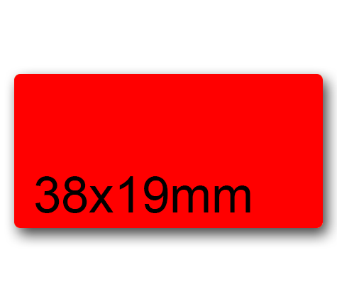 wereinaristea EtichetteAutoadesive aRegistro, 38x19mm(19x38) CartaROSSA ROSSO, in foglietti da 116x170, 20 etichette per foglio, (10 fogli).