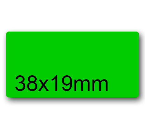 wereinaristea EtichetteAutoadesive aRegistro, 38x19mm(19x38) CartaVERDE VERDE, in foglietti da 116x170, 20 etichette per foglio, (10 fogli).