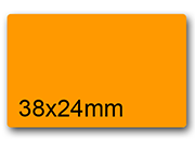wereinaristea EtichetteAutoadesive aRegistro, 38x24mm(24x38) CartaARANCIOONE ARANCIONE, in foglietti da 116x170, 16 etichette per foglio, (10 fogli).