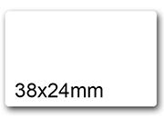 wereinaristea EtichetteAutoadesive aRegistro, 38x24mm(24x38) CartaBIANCA BIANCO, in foglietti da 116x170, 16 etichette per foglio, (10 fogli).