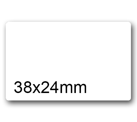 wereinaristea EtichetteAutoadesive aRegistro, 38x24mm(24x38) CartaBIANCA BIANCO, in foglietti da 116x170, 16 etichette per foglio, (10 fogli).