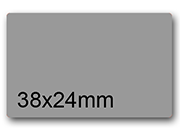 wereinaristea EtichetteAutoadesive aRegistro, 38x24mm(24x38) CartaGRIGIA GRIGIO, in foglietti da 116x170, 16 etichette per foglio, (10 fogli) WER38x24gr