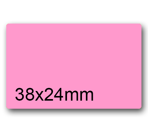 wereinaristea EtichetteAutoadesive aRegistro, 38x24mm(24x38) CartaROSA ROSA, in foglietti da 116x170, 16 etichette per foglio, (10 fogli).
