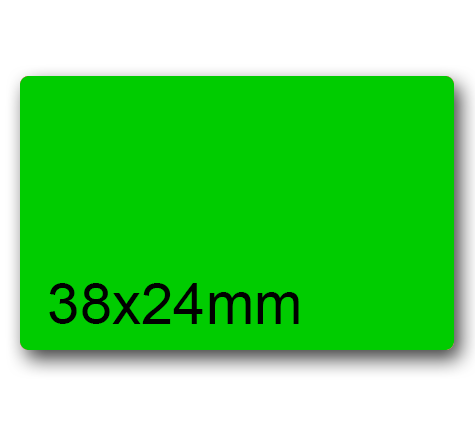 wereinaristea EtichetteAutoadesive aRegistro, 38x24mm(24x38) CartaVERDE VERDE, in foglietti da 116x170, 16 etichette per foglio, (10 fogli).