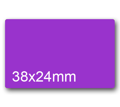 wereinaristea EtichetteAutoadesive aRegistro, 38x24mm(24x38) CartaVIOLA VIOLA, in foglietti da 116x170, 16 etichette per foglio, (10 fogli).